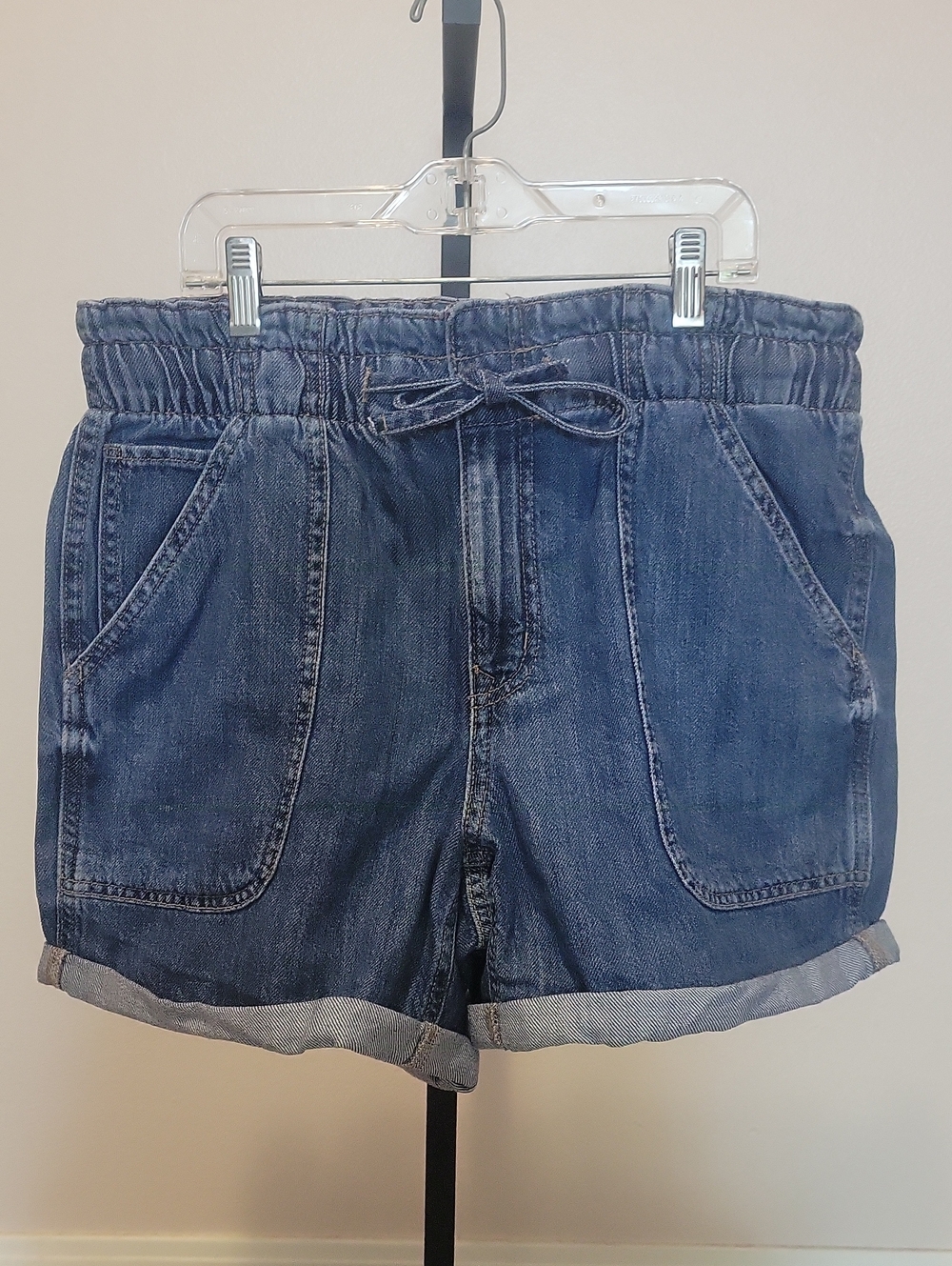 Maurices Blue Denim Drawstring Shorts